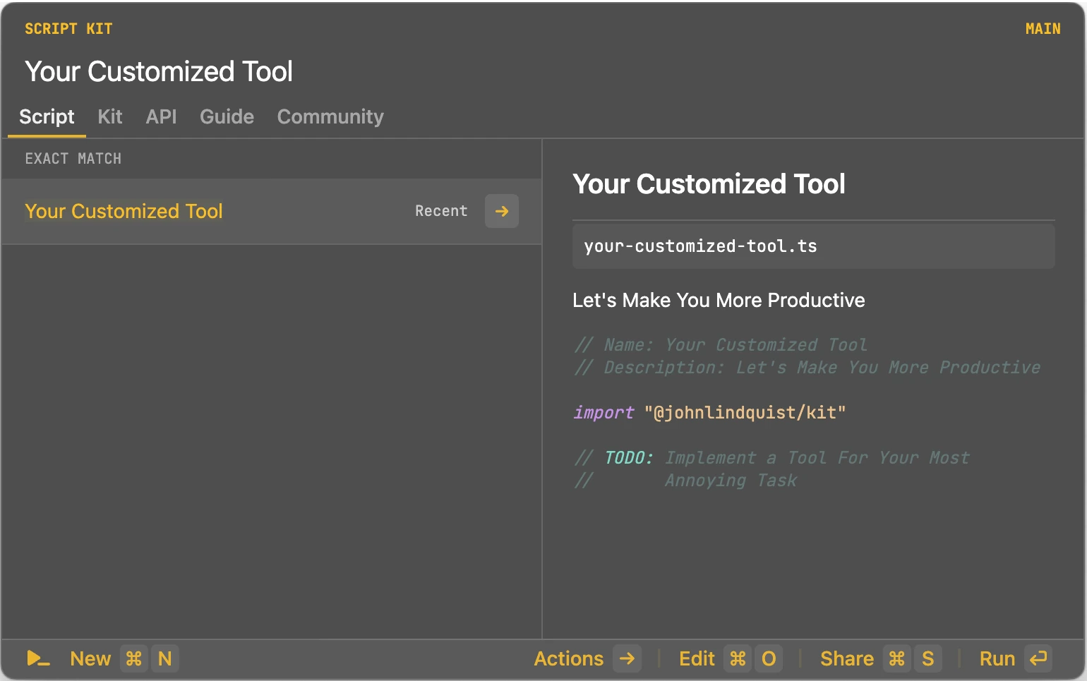 Customized ScriptKit Tool